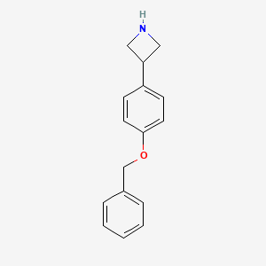 molecular formula C16H17NO B13605488 3-(4-(Benzyloxy)phenyl)azetidine 