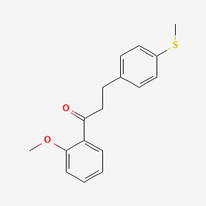 molecular formula C17H18O2S B1360551 2'-Methoxy-3-(4-thiomethylphenyl)propiophenone CAS No. 898780-81-9