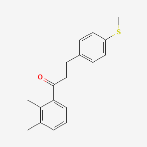 molecular formula C18H20OS B1360552 2',3'-Dimethyl-3-(4-thiomethylphenyl)propiophenone CAS No. 898781-21-0