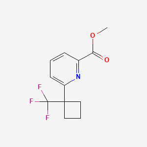 molecular formula C12H12F3NO2 B13605520 Methyl 6-[1-(trifluoromethyl)cyclobutyl]pyridine-2-carboxylate 