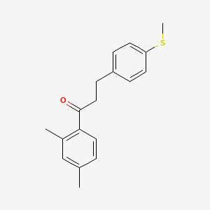 molecular formula C18H20OS B1360553 2',4'-Dimethyl-3-(4-thiomethylphenyl)propiophenone CAS No. 898781-24-3