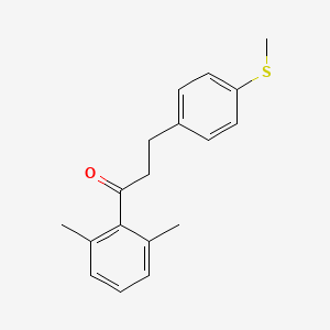 molecular formula C18H20OS B1360554 2',6'-Dimethyl-3-(4-thiomethylphenyl)propiophenone CAS No. 898781-30-1