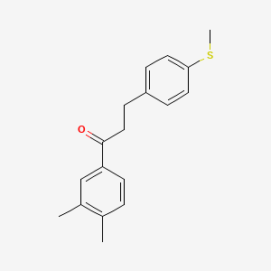 molecular formula C18H20OS B1360555 3',4'-Dimethyl-3-(4-thiomethylphenyl)propiophenone CAS No. 898781-33-4