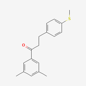molecular formula C18H20OS B1360556 3',5'-Dimethyl-3-(4-thiomethylphenyl)propiophenone CAS No. 898781-36-7