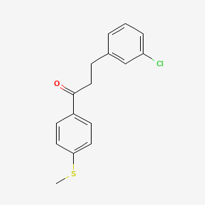 molecular formula C16H15ClOS B1360561 3-(3-Chlorophenyl)-4'-thiomethylpropiophenone CAS No. 898762-50-0