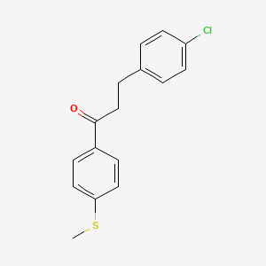 molecular formula C16H15ClOS B1360564 3-(4-Chlorophenyl)-4'-thiomethylpropiophenone CAS No. 898787-82-1
