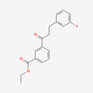 molecular formula C18H17FO3 B1360565 3'-Carboethoxy-3-(3-fluorophenyl)propiophenone CAS No. 898788-91-5