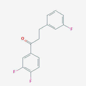molecular formula C15H11F3O B1360568 3',4'-Difluoro-3-(3-fluorophenyl)propiophenone CAS No. 898767-69-6