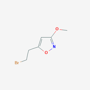 molecular formula C6H8BrNO2 B13605685 5-(2-Bromoethyl)-3-methoxy-1,2-oxazole 