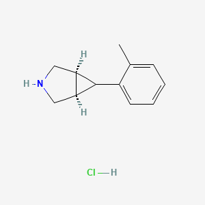 molecular formula C12H16ClN B13605708 (1R,5S,6R)-6-(2-methylphenyl)-3-azabicyclo[3.1.0]hexanehydrochloride 