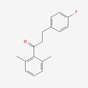 molecular formula C17H17FO B1360571 2',6'-Dimethyl-3-(4-fluorophenyl)propiophenone CAS No. 898768-34-8