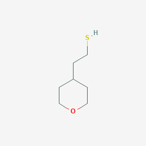 molecular formula C7H14OS B13605712 2-(tetrahydro-2H-pyran-4-yl)ethanethiol 
