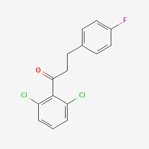 molecular formula C15H11Cl2FO B1360575 2',6'-Dichloro-3-(4-fluorophenyl)propiophenone CAS No. 898768-84-8