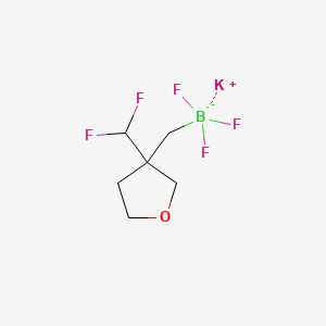 molecular formula C6H9BF5KO B13605783 Potassium ((3-(difluoromethyl)tetrahydrofuran-3-yl)methyl)trifluoroborate 