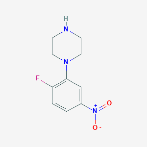 molecular formula C10H12FN3O2 B13605794 1-(2-Fluoro-5-nitrophenyl)piperazine 