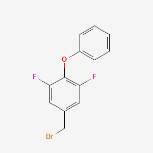 molecular formula C13H9BrF2O B13605842 5-(Bromomethyl)-1,3-difluoro-2-phenoxybenzene 