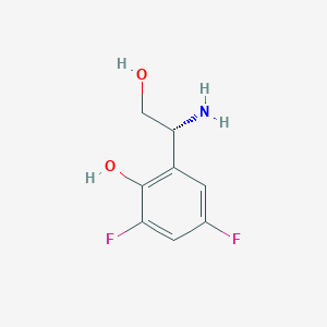 molecular formula C8H9F2NO2 B13605870 (r)-2-(1-Amino-2-hydroxyethyl)-4,6-difluorophenol 