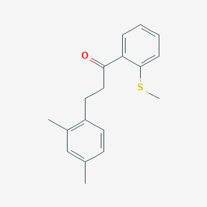 B1360591 3-(2,4-Dimethylphenyl)-2'-thiomethylpropiophenone CAS No. 898793-79-8