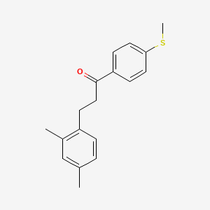 molecular formula C18H20OS B1360592 3-(2,4-Dimethylphenyl)-4'-thiomethylpropiophenone CAS No. 898793-82-3