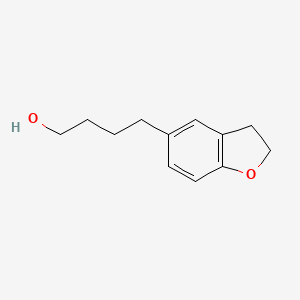 molecular formula C12H16O2 B13605940 4-(2,3-Dihydrobenzofuran-5-yl)butan-1-ol 
