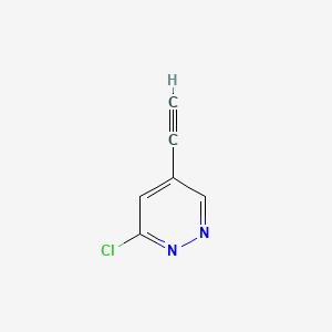 molecular formula C6H3ClN2 B13605942 3-Chloro-5-ethynylpyridazine 