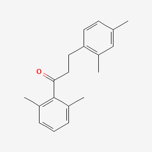 molecular formula C19H22O B1360595 2',6'-Dimethyl-3-(2,4-dimethylphenyl)propiophenone CAS No. 898794-11-1