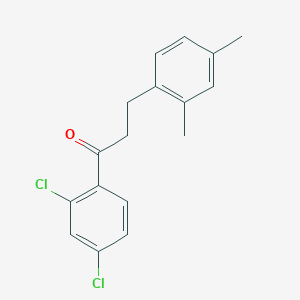 molecular formula C17H16Cl2O B1360599 2',4'-Dichloro-3-(2,4-dimethylphenyl)propiophenone CAS No. 898794-46-2