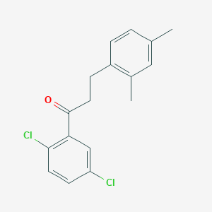 molecular formula C17H16Cl2O B1360600 2',5'-Dichloro-3-(2,4-dimethylphenyl)propiophenone CAS No. 898794-48-4
