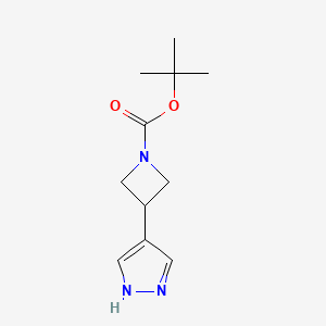 molecular formula C11H17N3O2 B13606013 tert-butyl 3-(1H-pyrazol-4-yl)azetidine-1-carboxylate CAS No. 2229324-53-0