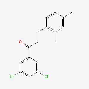 molecular formula C17H16Cl2O B1360602 3',5'-Dichloro-3-(2,4-dimethylphenyl)propiophenone CAS No. 898794-52-0
