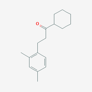 molecular formula C17H24O B1360604 Cyclohexyl 2-(2,4-dimethylphenyl)ethyl ketone CAS No. 898794-70-2