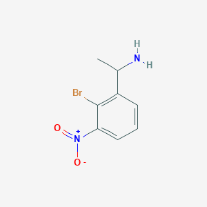 molecular formula C8H9BrN2O2 B13606046 1-(2-Bromo-3-nitrophenyl)ethan-1-amine 