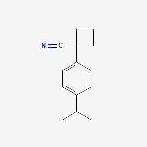 molecular formula C14H17N B13606083 1-(4-Isopropylphenyl)cyclobutane-1-carbonitrile 