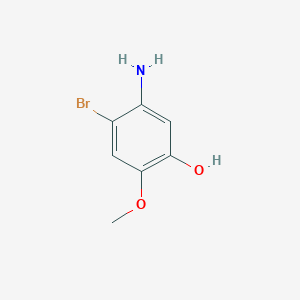 molecular formula C7H8BrNO2 B13606085 5-Amino-4-bromo-2-methoxyphenol 