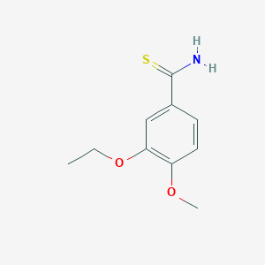 molecular formula C10H13NO2S B13606095 3-Ethoxy-4-methoxybenzothioamide 