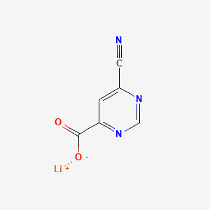 molecular formula C6H2LiN3O2 B13606129 Lithium(1+)6-cyanopyrimidine-4-carboxylate 