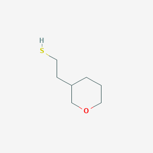 molecular formula C7H14OS B13606132 2-(Oxan-3-yl)ethane-1-thiol 