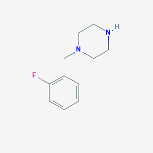 molecular formula C12H17FN2 B13606145 1-(2-Fluoro-4-methylbenzyl)piperazine 