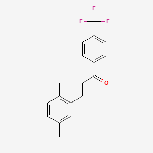 molecular formula C18H17F3O B1360615 3-(2,5-Dimethylphenyl)-1-[4-(trifluoromethyl)phenyl]propan-1-one CAS No. 898753-86-1