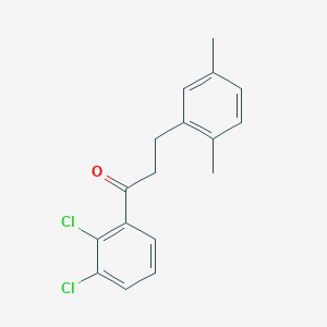 molecular formula C17H16Cl2O B1360616 2',3'-Dichloro-3-(2,5-dimethylphenyl)propiophenone CAS No. 898753-96-3