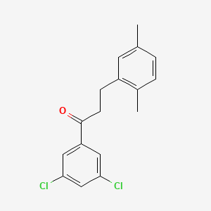 molecular formula C17H16Cl2O B1360617 3',5'-Dichloro-3-(2,5-dimethylphenyl)propiophenone CAS No. 898754-04-6