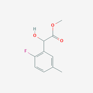 molecular formula C10H11FO3 B13606196 Methyl 2-(2-fluoro-5-methylphenyl)-2-hydroxyacetate 