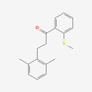molecular formula C18H20OS B1360620 3-(2,6-Dimethylphenyl)-2'-thiomethylpropiophenone CAS No. 898754-58-0