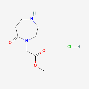 molecular formula C8H15ClN2O3 B13606228 Methyl2-(7-oxo-1,4-diazepan-1-yl)acetatehydrochloride 