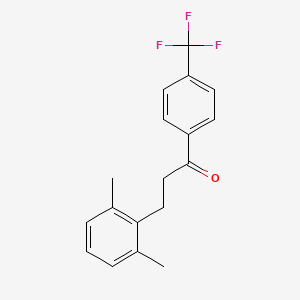 molecular formula C18H17F3O B1360625 3-(2,6-Dimethylphenyl)-4'-trifluoromethylpropiophenone CAS No. 898755-08-3