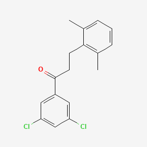 molecular formula C17H16Cl2O B1360626 3',5'-DICHLORO-3-(2,6-DIMETHYLPHENYL)PROPIOPHENONE CAS No. 898755-26-5