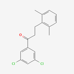 molecular formula C17H16Cl2O B1360626 1-(3,5-Dichlorophenyl)-3-(2,6-dimethylphenyl)propan-1-one CAS No. 898755-26-5