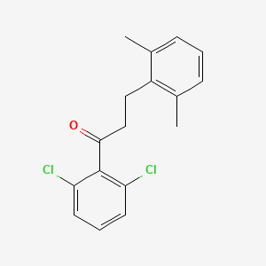 molecular formula C17H16Cl2O B1360627 2',6'-Dichloro-3-(2,6-dimethylphenyl)propiophenone CAS No. 898755-37-8
