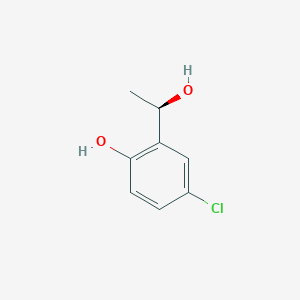 molecular formula C8H9ClO2 B13606281 (r)-4-Chloro-2-(1-hydroxyethyl)phenol 