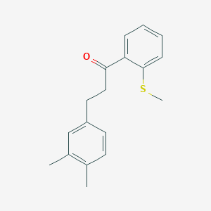 molecular formula C18H20OS B1360630 3-(3,4-Dimethylphenyl)-2'-thiomethylpropiophenone CAS No. 898779-08-3